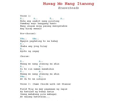 huwag mo nang itanong chords